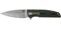 Bestech Fin BG34D-1 Satinado, Negro-Azul-Marròn G10 Navaja