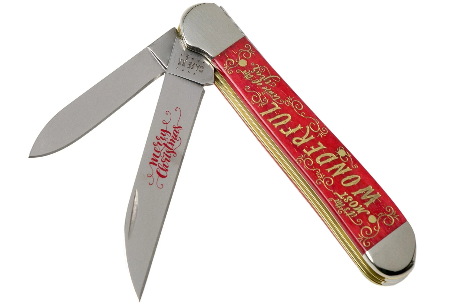 Case Copperhead, Christmas Gift Tin, Embellished Smooth Dark Red Bone, 10605, 6248W SS Navaja 3 Case Copperhead, Christmas Gift Tin, Embellished Smooth Dark Red Bone, 10605, 6248W SS Navaja