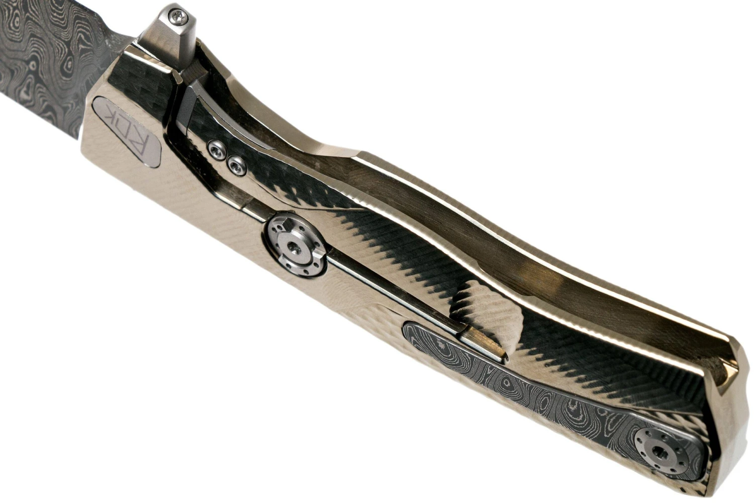 LionSteel ROK Damascus Gold Titanium ROK DD GL Navaja 8 LionSteel ROK Damascus Gold Titanium ROK DD GL Navaja - Imagen 6