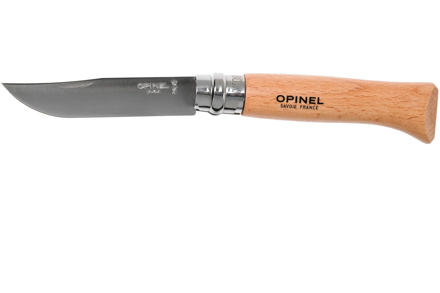 Opinel Navaja No. 8 Classic, Acero Inoxidable, Con Funda De Cuero, Madera De Haya 3 Opinel Navaja No. 8 Classic, Acero Inoxidable, Con Funda De Cuero, Madera De Haya