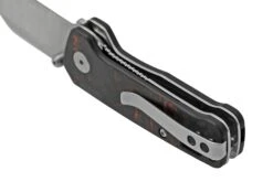 QSP Knife Penguin Mini QS130XS-E1, Satin 14C28N, Red Shredded Carbon Fibre Navaja -Viper Ventas QS130XS E1 04 qsp