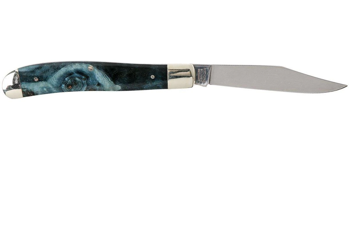 Robert Klaas US Trapper 95mm Blue Poplar Burl 412-1-2MAP-BL-TRS Navaja 4 Robert Klaas US Trapper 95mm Blue Poplar Burl 412-1-2MAP-BL-TRS Navaja - Imagen 2