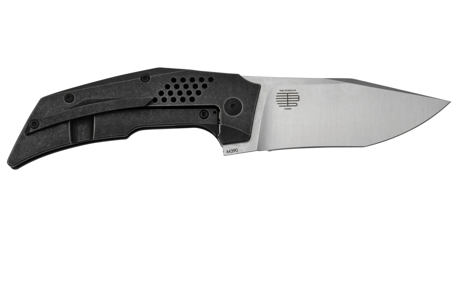 Reate T3500 Black Stonewashed Brass Titanium Navaja, Diseño De Tashi Bharucha 4 Reate T3500 Black Stonewashed Brass Titanium Navaja, Diseño De Tashi Bharucha - Imagen 2