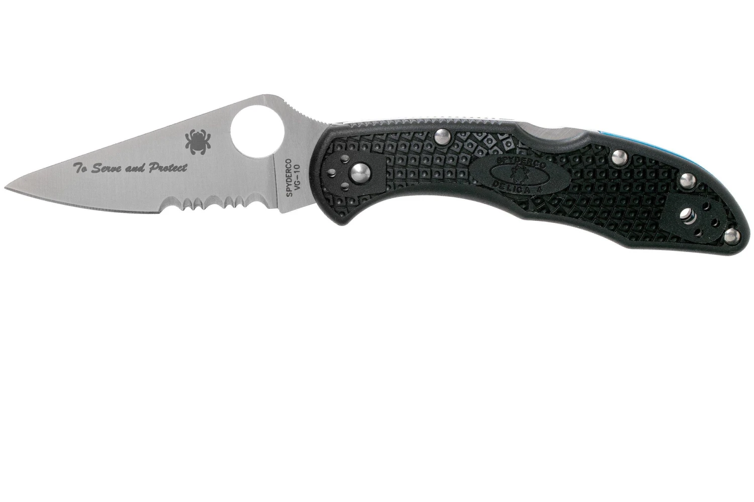 Spyderco Delica 4 Thin Blue Line C11FPSBKBL Navaja 3 Spyderco Delica 4 Thin Blue Line C11FPSBKBL Navaja