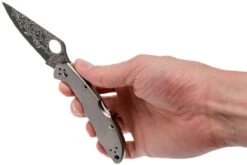 Spyderco C11TIPD Delica 4 Titanium Damascus Navaja -Viper Ventas SPC11TIPD 08 spyderco spc11tipd 08