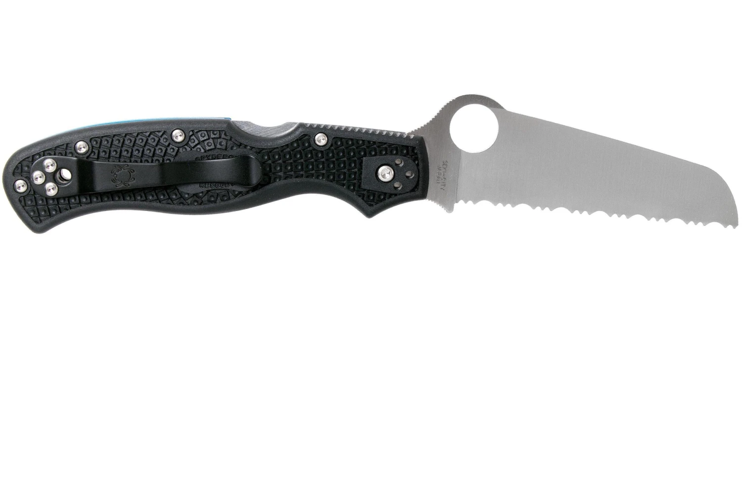 Spyderco Rescue 3 Thin Blue Line C14FSBKBL3 Cuchillo De Rescate De Sierra 4 Spyderco Rescue 3 Thin Blue Line C14FSBKBL3 Cuchillo De Rescate De Sierra - Imagen 2