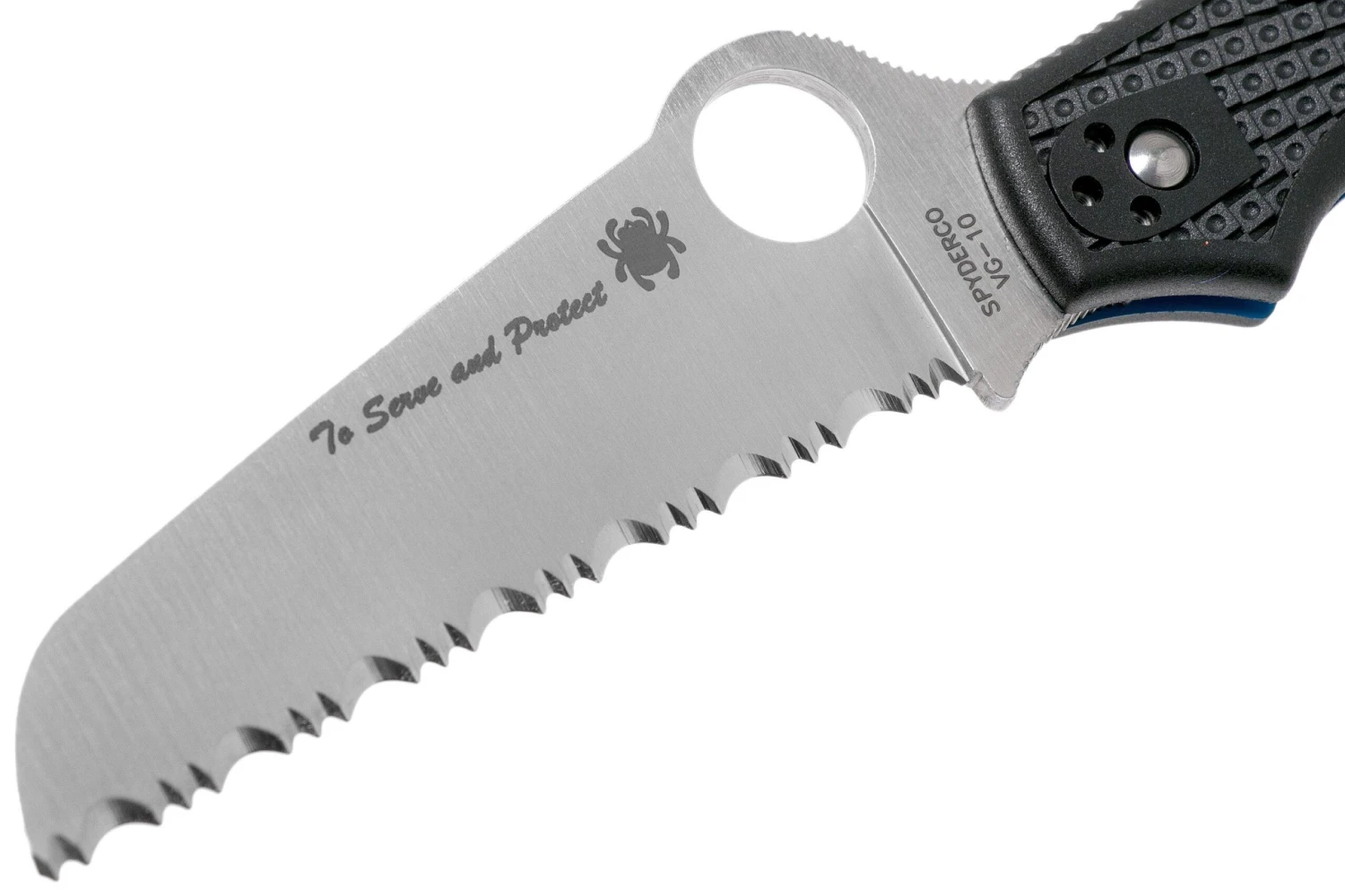 Spyderco Rescue 3 Thin Blue Line C14FSBKBL3 Cuchillo De Rescate De Sierra 5 Spyderco Rescue 3 Thin Blue Line C14FSBKBL3 Cuchillo De Rescate De Sierra - Imagen 3