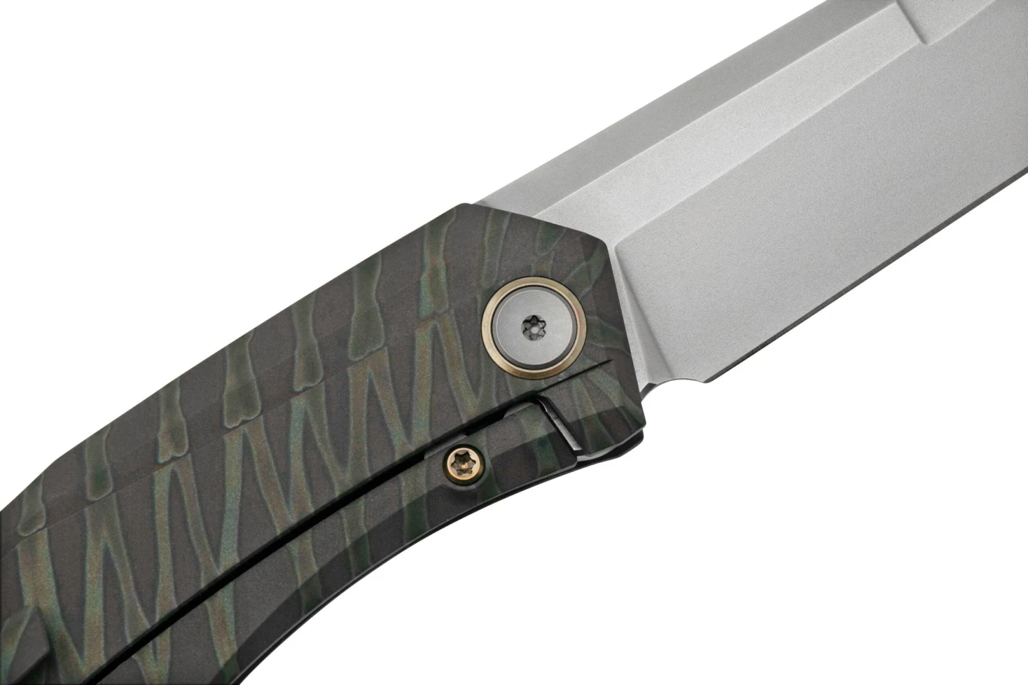 WE Knife Cybernetic WE22033-3 Tiger Stripe Pattern Flamed Titanium, Bead Blasted Limited Edition, Navaja 7 WE Knife Cybernetic WE22033-3 Tiger Stripe Pattern Flamed Titanium, Bead Blasted Limited Edition, Navaja - Imagen 5